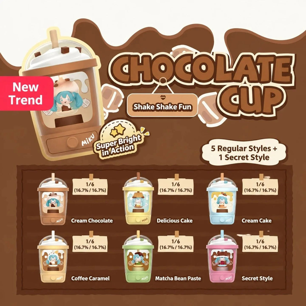 Hatsune Miku Chocolate Cup Series Light-Activated Swing Blindbox TopToy fifilandtoys