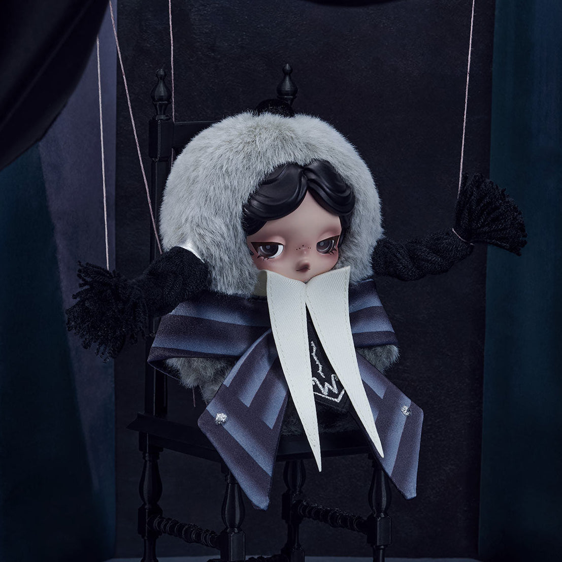 SKULLPANDA×Woensdag Pluche Hanger (Nevermore Academy Uniform Versie)