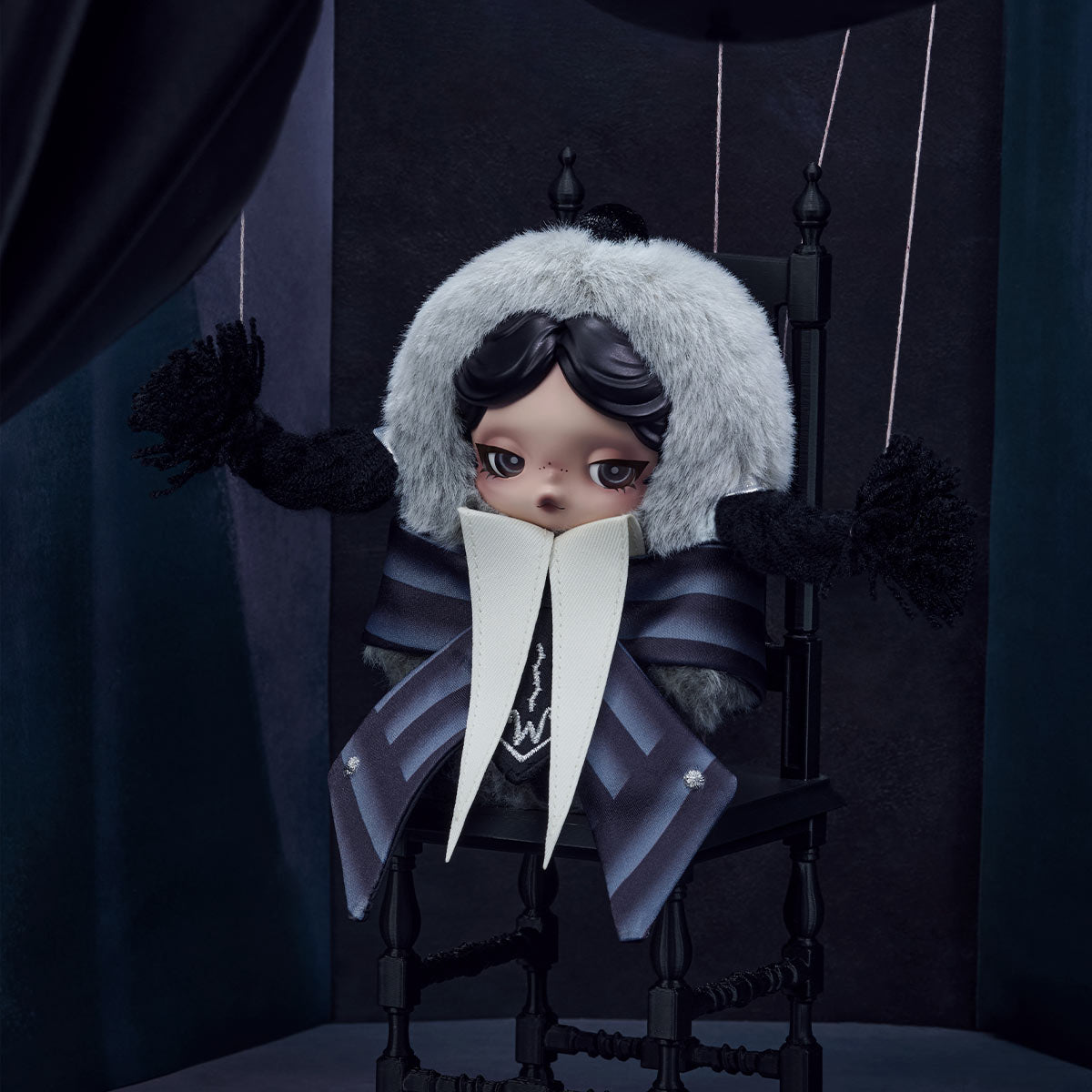 SKULLPANDA×Wednesday Plushie Pendant (Nevermore Academy Uniform Version)