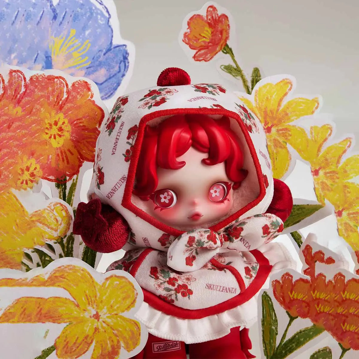 SKULLPANDA Amid Flowers Plush Doll Pendant Popmart