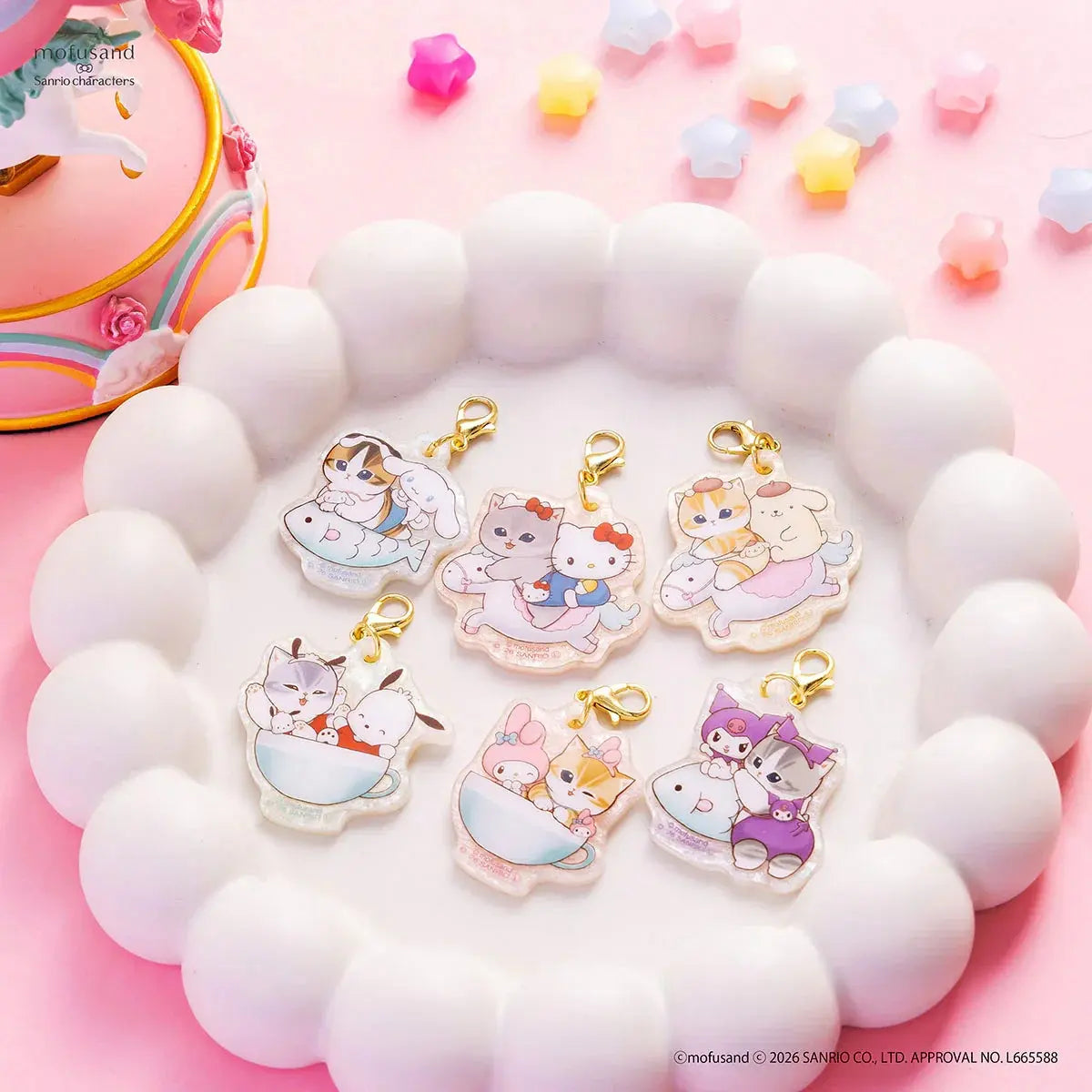 Mofusand x Sanrio Characters Marble Acrylic Charm Blindbag Mofusand fifilandtoys