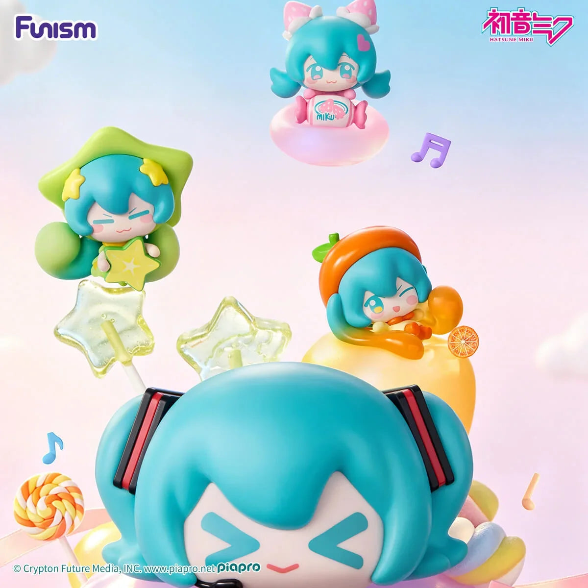 Hatsune Miku Fruit Candy Series Q face Mini Figure Blindbox Funism fifilandtoys