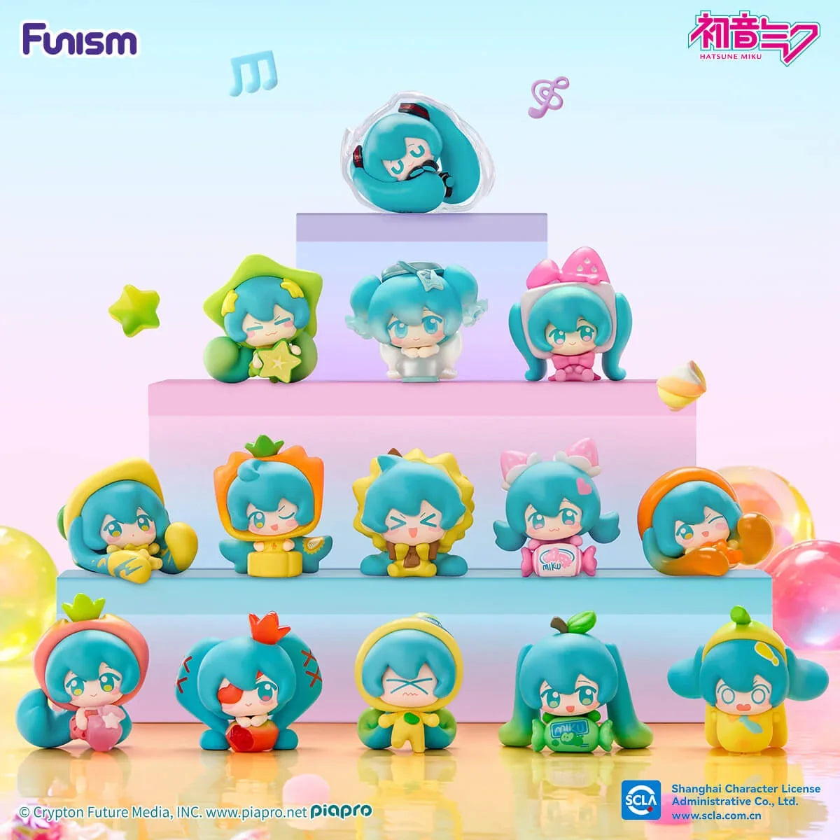 Hatsune Miku Fruit Candy Series Q face Mini Figure Blindbox Funism fifilandtoys