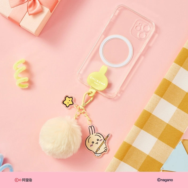 Chiikawa Acrylic Fluffy Ball Keychain Hachiware Usagi Momonga Chiikawa