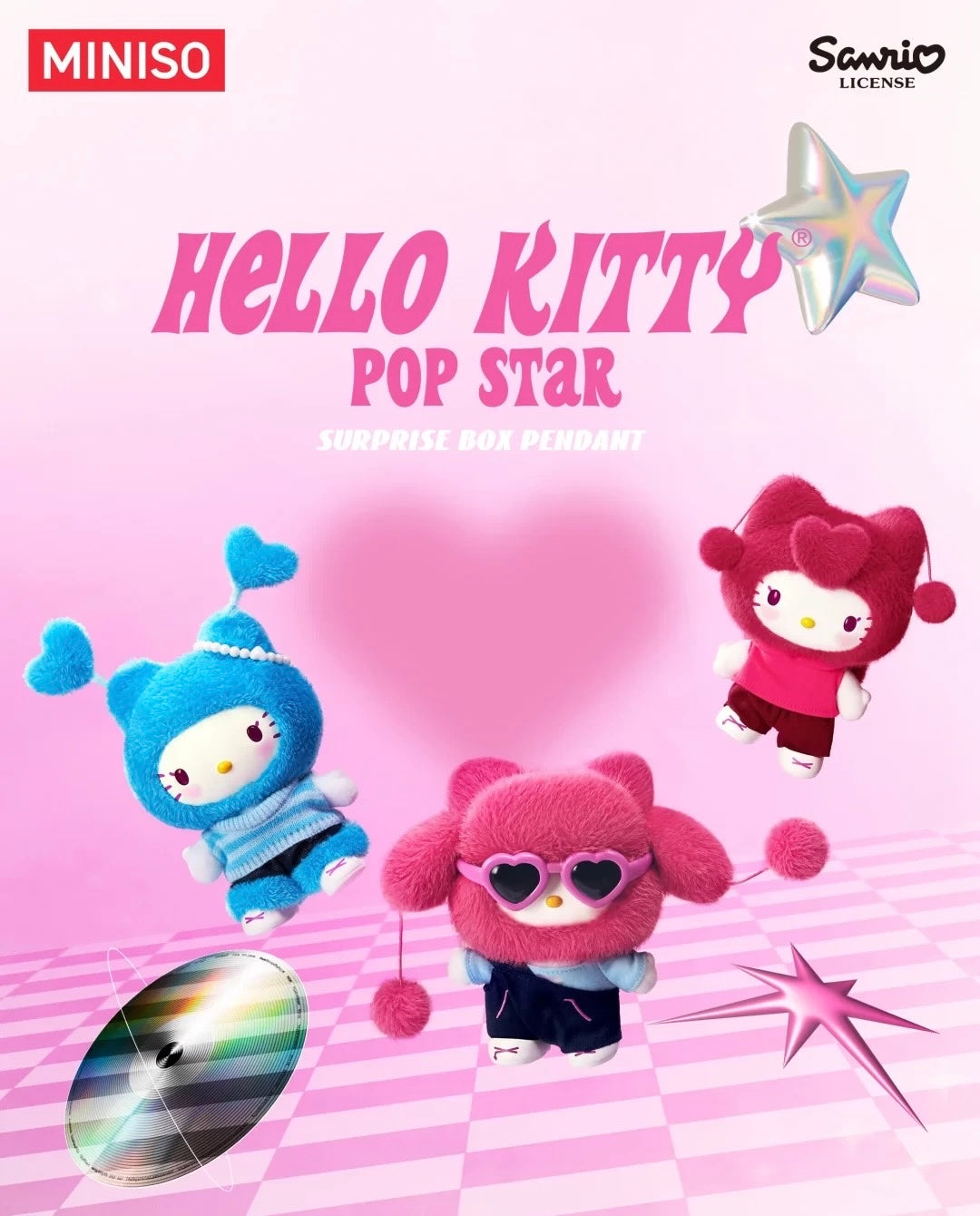 Miniso Hello Kitty Pop Star Series Plushie Keychain Blindbox (Pre-Order)