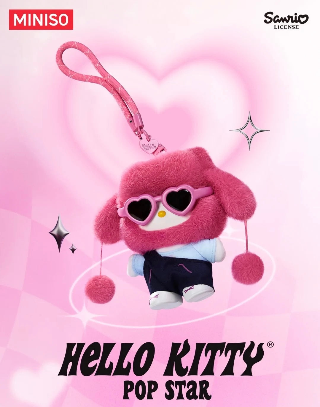 Miniso Hello Kitty Pop Star Series Plushie Keychain Blindbox