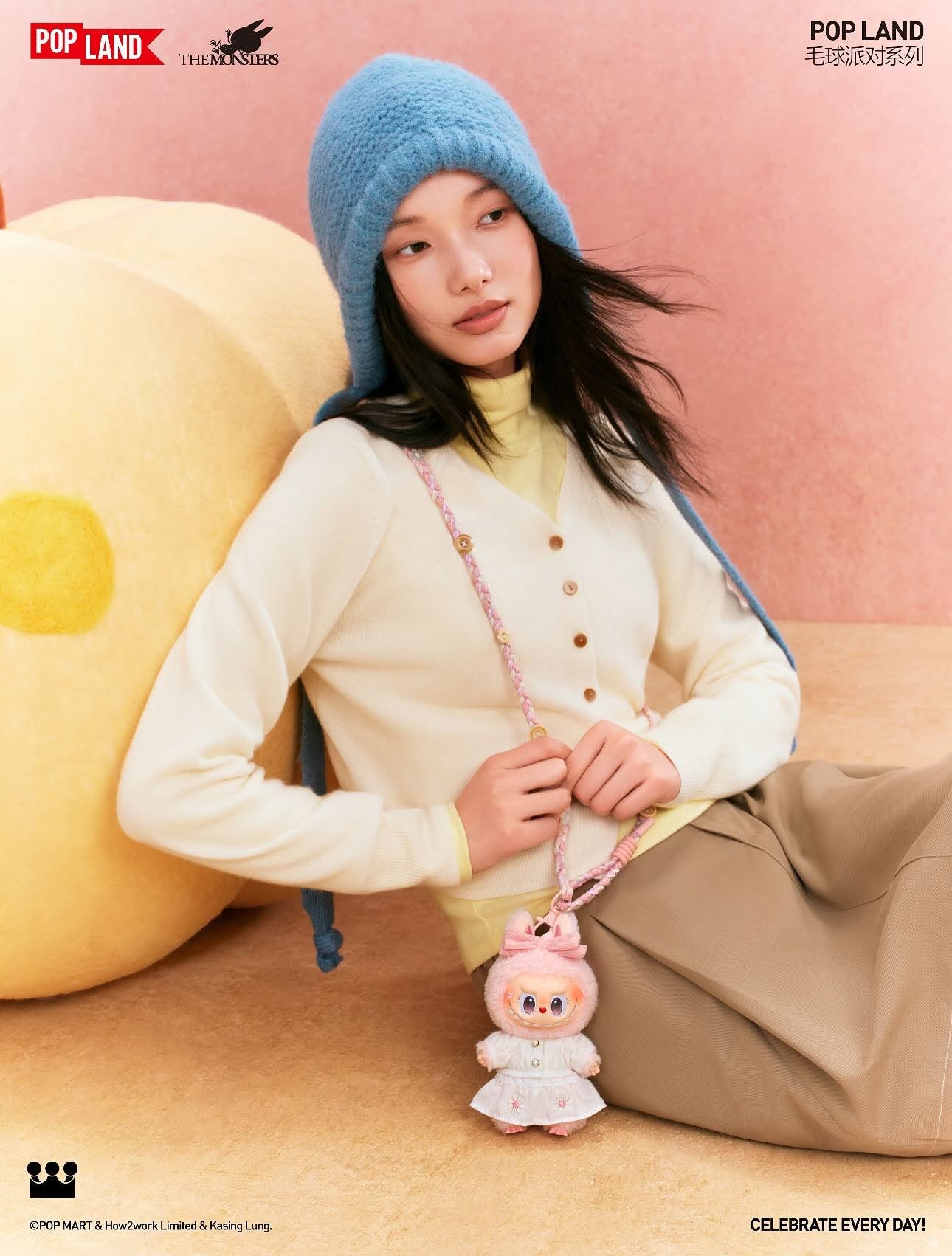 Labubu The Monsters Mokoko Fall into Sweaters Vinyl Pluche Hanger