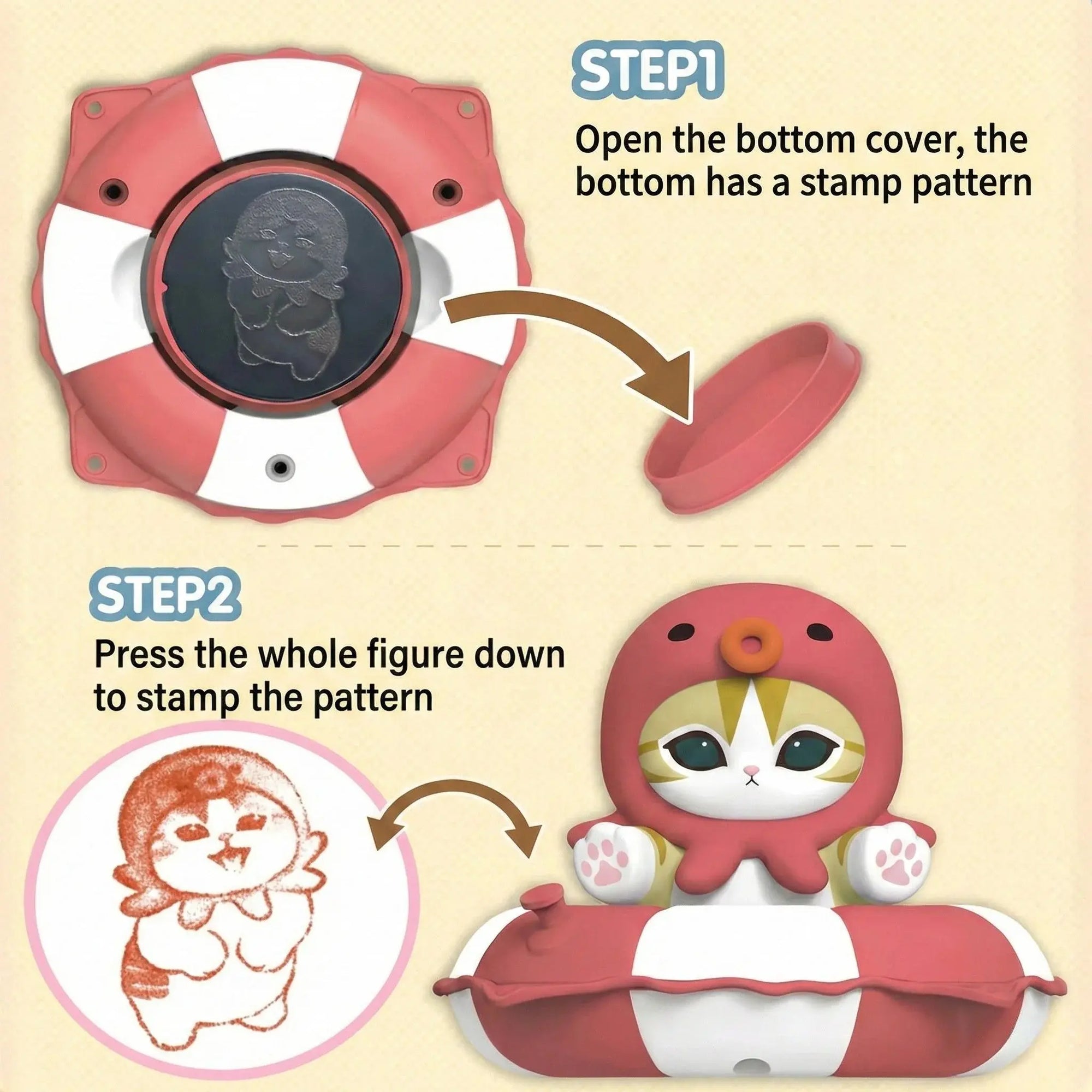 Mofusand Swimming Ring Series Figure Stationery Stamp Blind Box Kiramekko