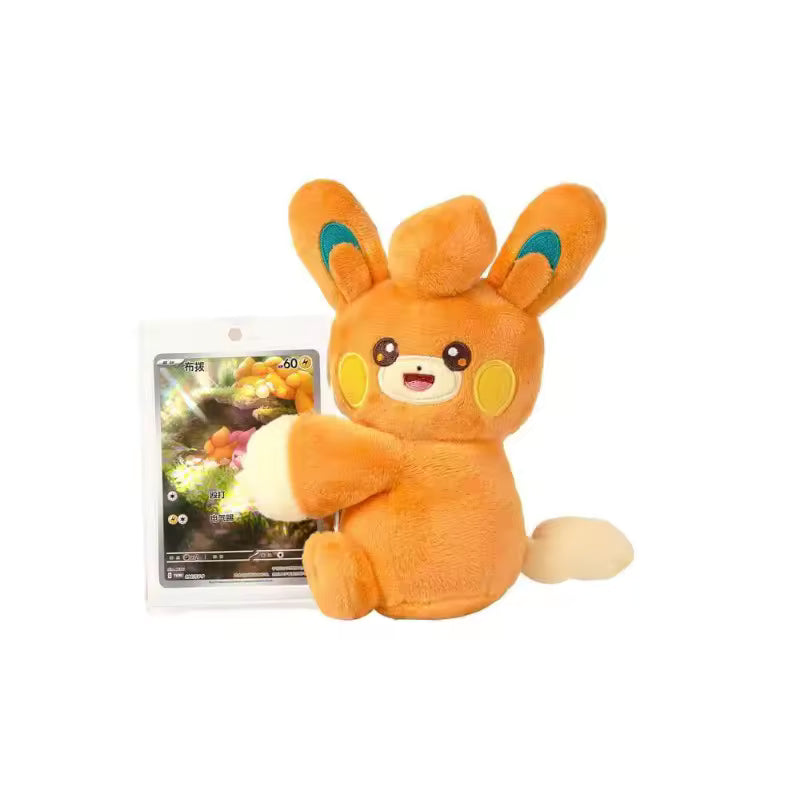 Pokemon PTCG Flash Rubbing Cheek Plush + Simplified Chinese Card Blind Box