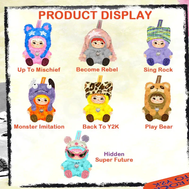 WAKUKU Fuzzy Trendy Fun Party Series Plush Dolls Blindbox HERE Toys