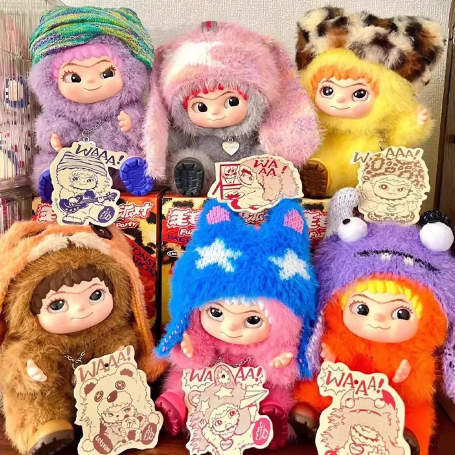 WAKUKU Fuzzy Trendy Fun Party Series Plush Dolls Blindbox HERE Toys